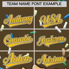 Light Brown Ice Cream Cone Graffiti Full-Snap Varsity Letterman Jacket 3