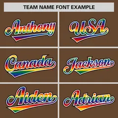 Light Brown LGBT Rainbow Pride Letterman Baseball Jacket 5