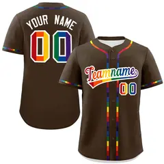 Light Brown LGBT Rainbow Pride Month Baseball Jersey 1