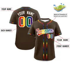 Light Brown LGBT Rainbow Pride Month Baseball Jersey 2