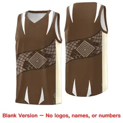 Light Brown Light Khaki Snake Scale Venomous Fang Graffiti Basketball Jersey 6