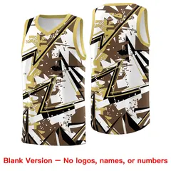 Light Brown Old Gold Abstract Graffiti Basketball Jersey 6