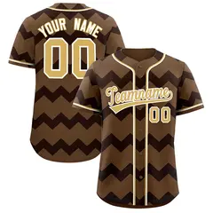 Light Brown Old Gold White Ripple Authentic Baseball Jersey 1
