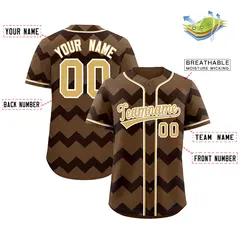 Light Brown Old Gold White Ripple Authentic Baseball Jersey 2