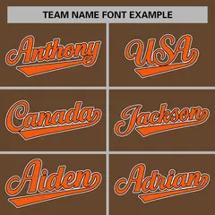 Light Brown Orange-Navy Varsity Full-Snap Letterman Jacket 5