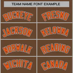 Light Brown Orange-Navy Varsity Full-Snap Letterman Jacket 5