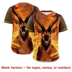 Light Brown Orange White Deer Graffiti Baseball Jersey 7