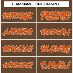 Light Brown Orange-White Varsity Full-Snap Letterman Jacket 5