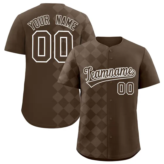 Light Brown Rhombus Pattern Baseball Jersey