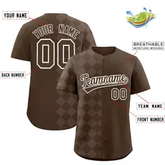 Light Brown Rhombus Pattern Baseball Jersey 2