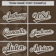 Light Brown Rhombus Pattern Baseball Jersey 3