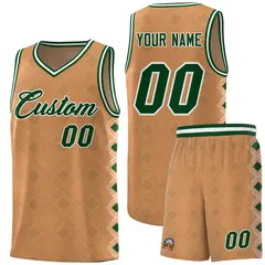 Light Brown Side Blocks Basketball Uniform Jersey 1