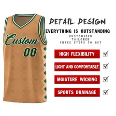 Light Brown Side Blocks Basketball Uniform Jersey 2