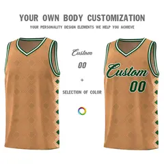 Light Brown Side Blocks Basketball Uniform Jersey 3