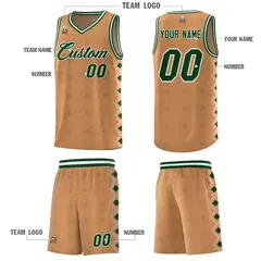 Light Brown Side Blocks Basketball Uniform Jersey 5