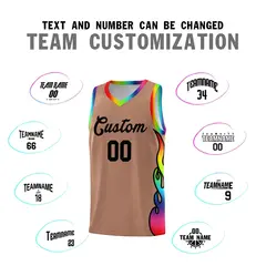 Light Brown Side Flame Sports Basketball Jersey 4