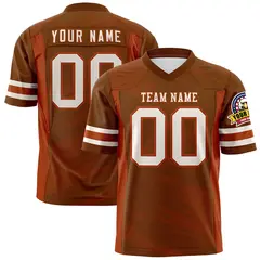 Light Brown Texas Orange Scratch Pattern Football Jersey