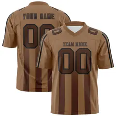 Light Brown Vertical Fine Stripe Gradient Football Jersey