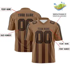 Light Brown Vertical Fine Stripe Gradient Football Jersey 2
