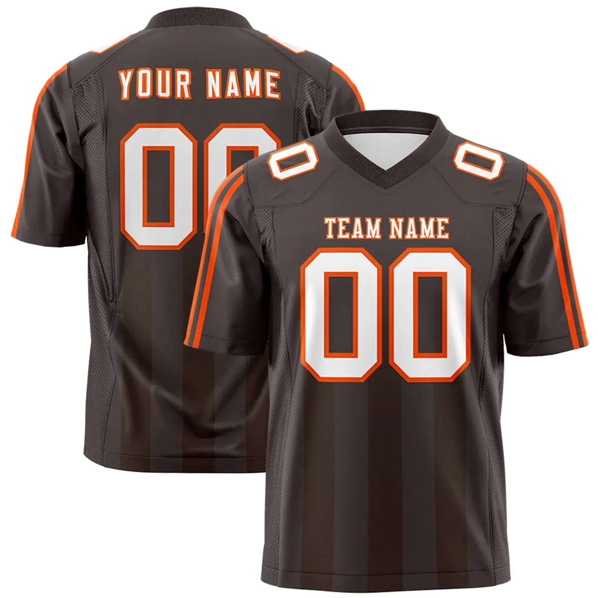 Light Brown Vertical Fine Stripe Gradient Football Jersey