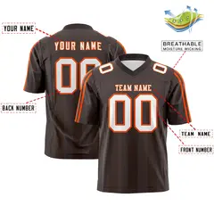Light Brown Vertical Fine Stripe Gradient Football Jersey 2
