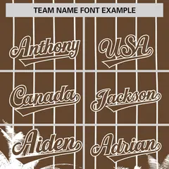 Light Brown White Pinstripe Coconut Tree Baseball Jersey 3