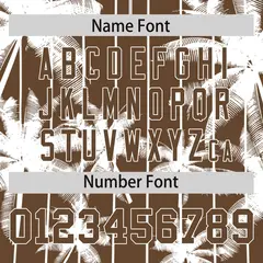 Light Brown White Pinstripe Coconut Tree Baseball Jersey 4