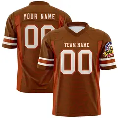 Light Brown White-Texas Orange Zebra Stripes Football Jersey