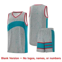 Light Gray Aqua Dot Graffiti Irregular Pattern Basketball Jersey 7