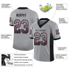Light Gray Black-Cardinal Drift Mesh Football Jersey 2