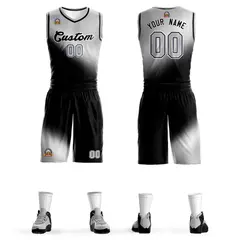 Light Gray Black Gradient Fashion Sports Basketball Jersey