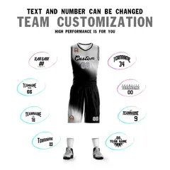 Light Gray Black Gradient Fashion Sports Basketball Jersey 4