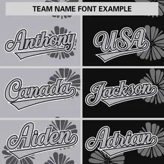 Light Gray Black Split Flower Graffiti Baseball Jersey 3