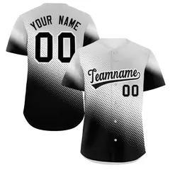 Light Gray Black Tiny Spot Gradient Baseball Jersey
