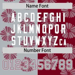 Light Gray Crimson Split Flower Graffiti Baseball Jersey 4