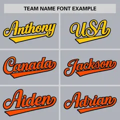 Light Gray Gold Orange Gradient Side Baseball Jersey 3