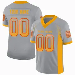Light Gray Gold-Scarlet Drift Fashion Mesh Football Jersey 1