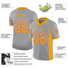 Light Gray Gold-Scarlet Drift Fashion Mesh Football Jersey 2