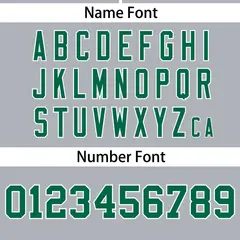 Light Gray Kelly Green Gradient Ribbed Baseball Jersey 4