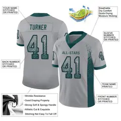Light Gray Midnight Green-Black Drift Mesh Football Jersey 2