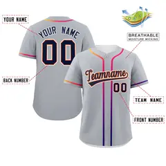 Light Gray Navy Gradient Ribbed Authentic Baseball Jersey 2
