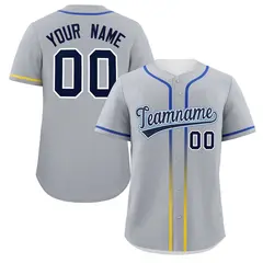 Light Gray Navy Gradient Ribbed Authentic Baseball Jersey 1
