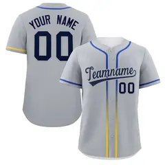 Light Gray Navy Gradient Ribbed Authentic Baseball Jersey 1