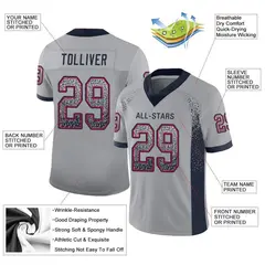 Light Gray Navy-Scarlet Drift Fashion Mesh Football Jersey 2