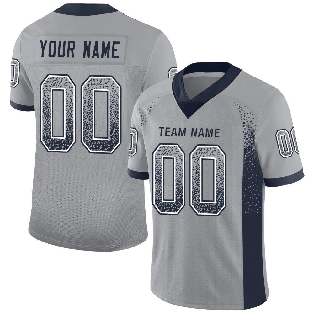Light Gray Navy-White Drift Mesh Football Jersey