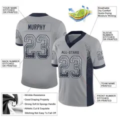 Light Gray Navy-White Drift Mesh Football Jersey 2