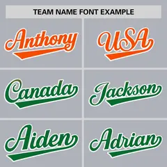 Light Gray Orange Kelly Green Gradient Side Baseball Jersey 3