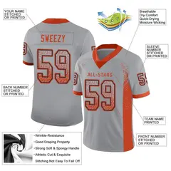 Light Gray Orange-Navy Drift Fashion Mesh Football Jersey 2