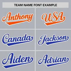 Light Gray Orange-Royal Gradient Side Baseball Jersey 3