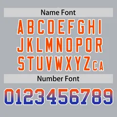 Light Gray Orange-Royal Gradient Side Baseball Jersey 4